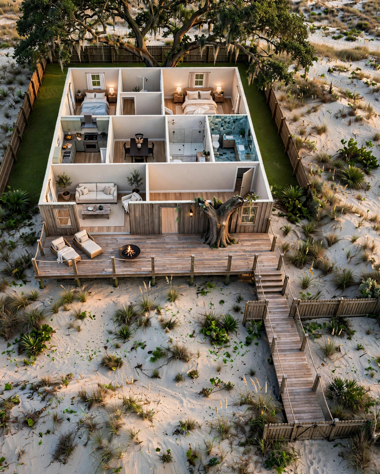 The Boardwalk 3D floor plan — Level 1