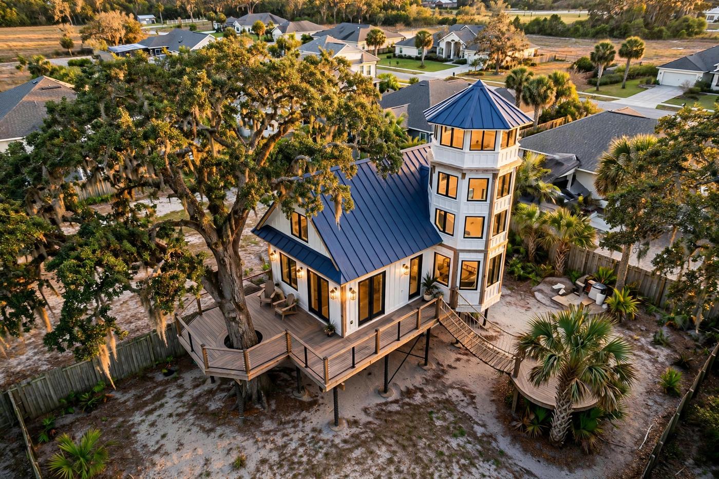 Lighthouse Gables bird's eye aerial view