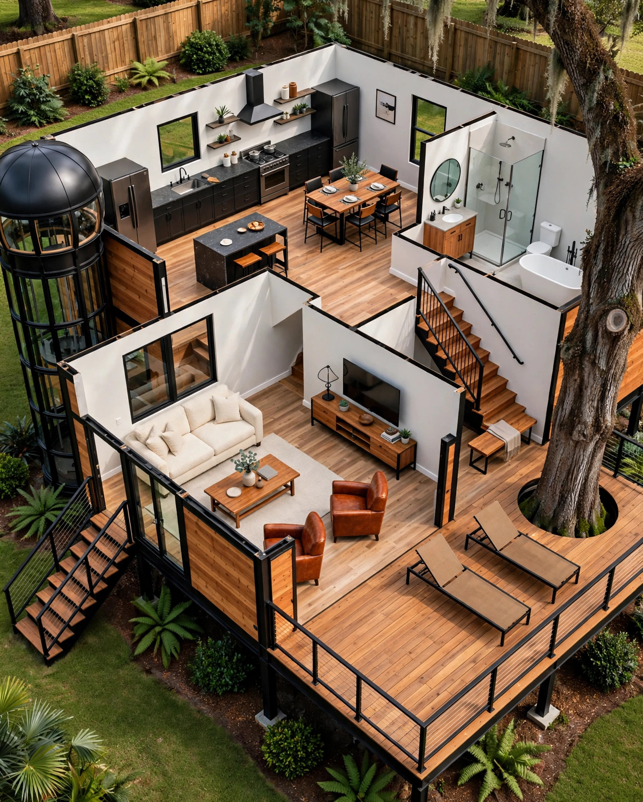The Crow's Nest 3D floor plan — Level 1