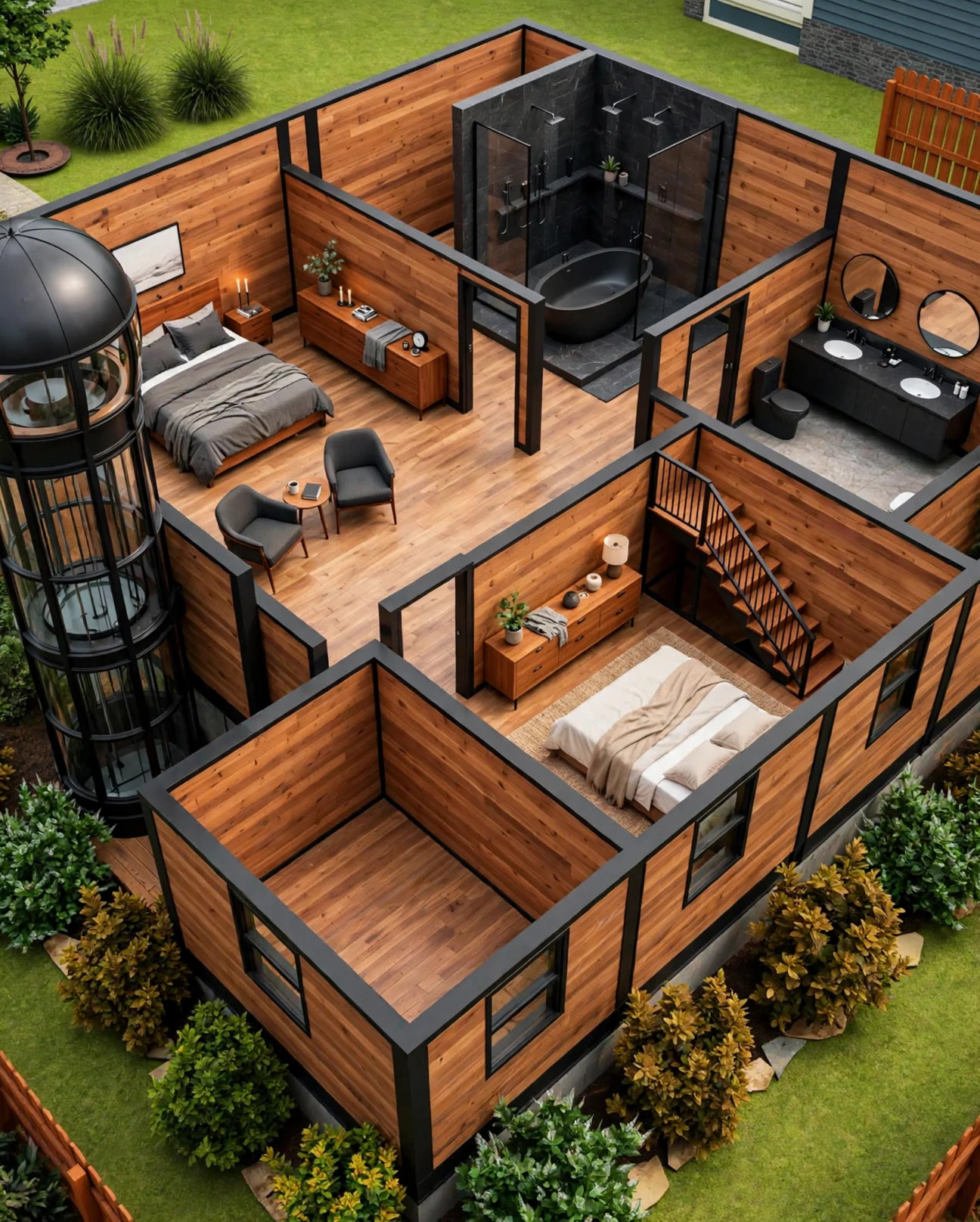 The Crow's Nest 3D floor plan — Level 2