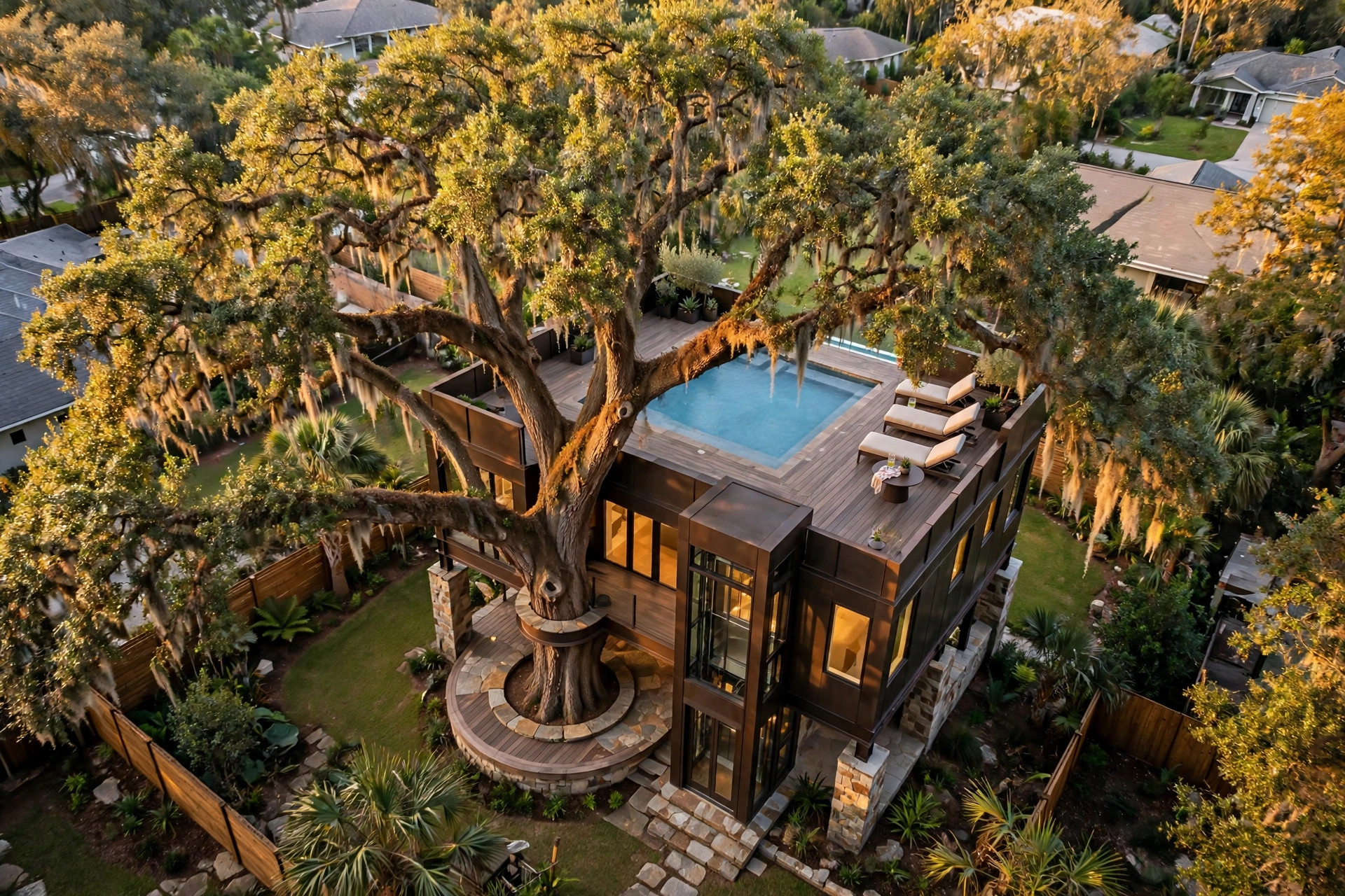 Summit bird's eye aerial view