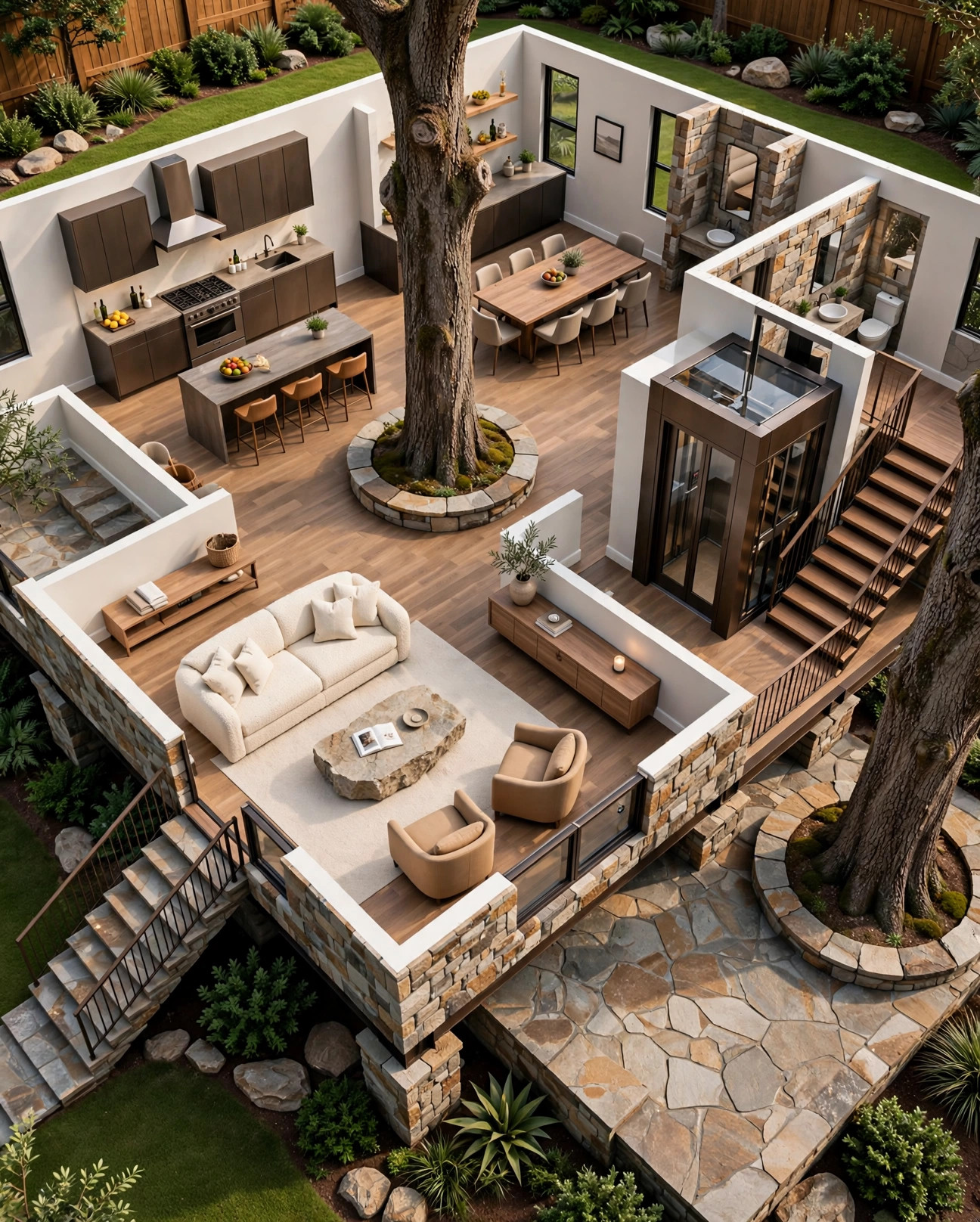 The Summit 3D floor plan — Level 1