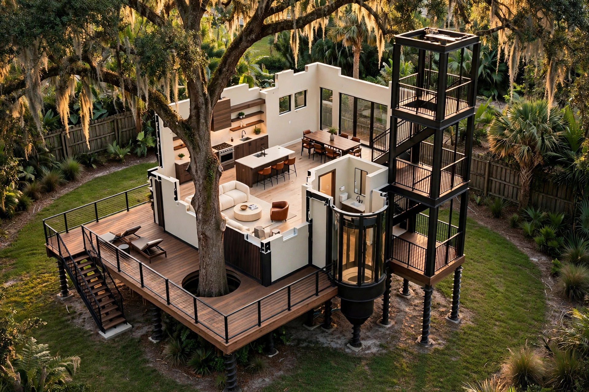 The Tower House 3D floor plan — Level 1