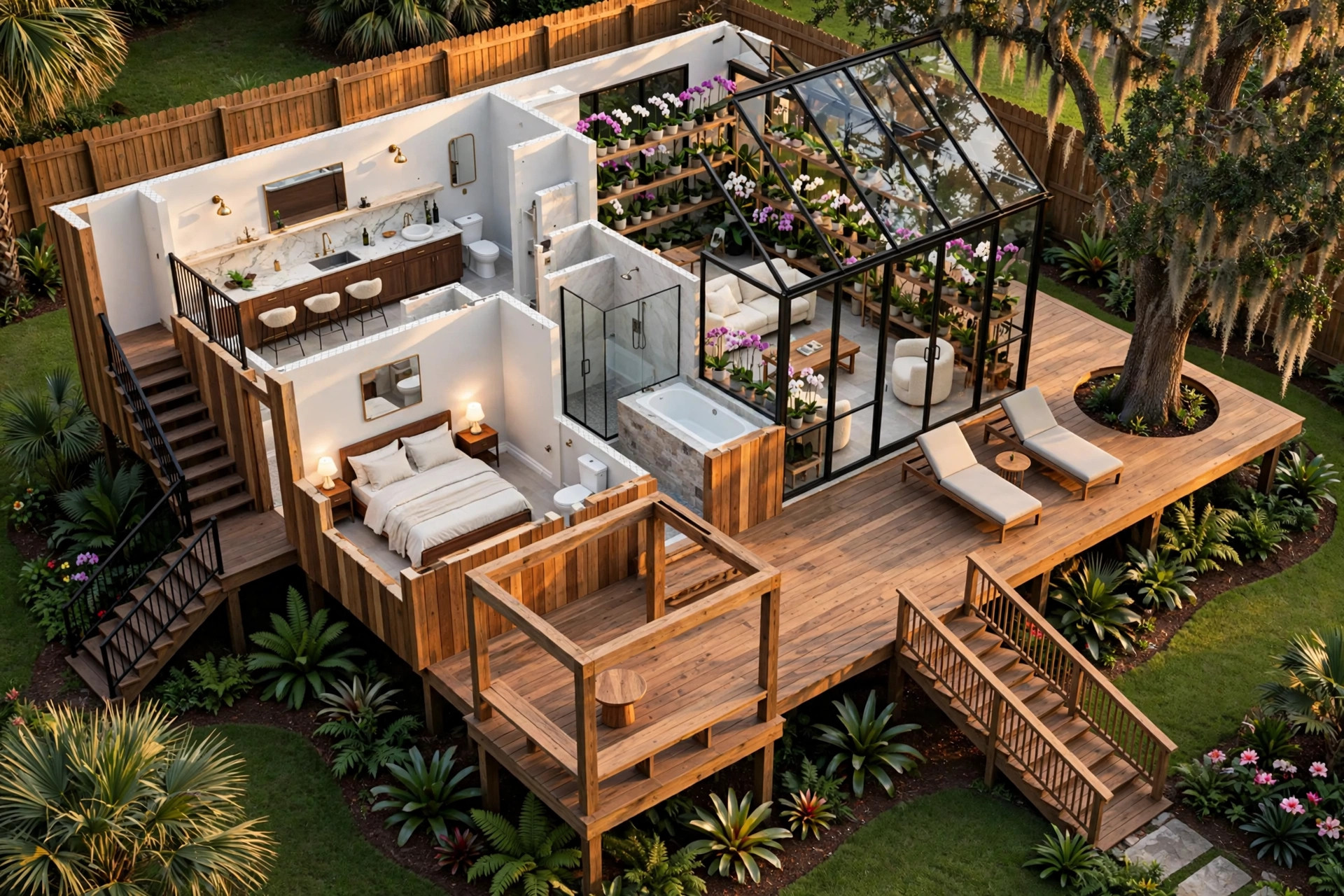 The Botanist 3D floor plan — Level 1
