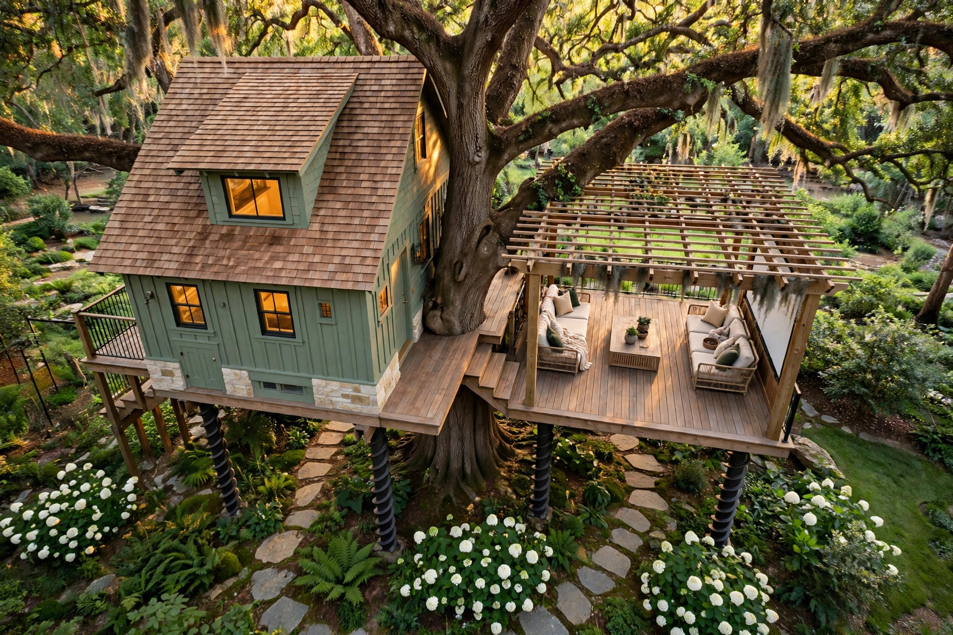 Moon Garden bird's eye aerial view