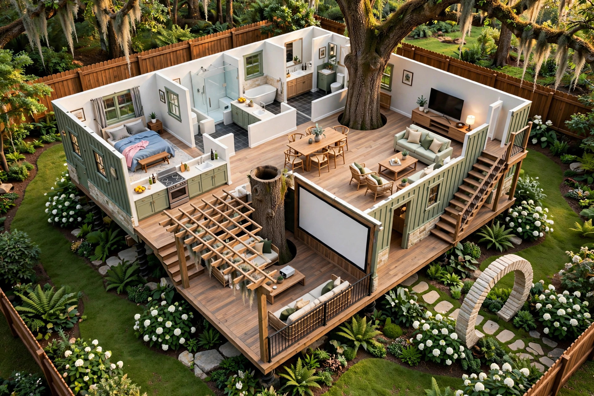 The Moon Garden 3D floor plan — Level 1