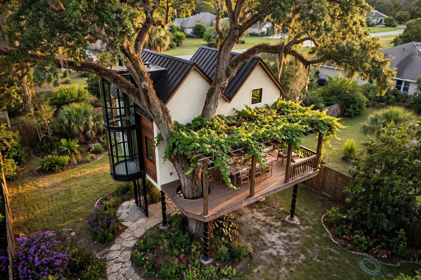 Vineyard bird's eye aerial view