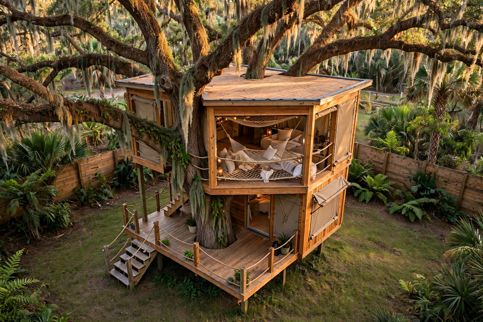 Nest bird's eye aerial view