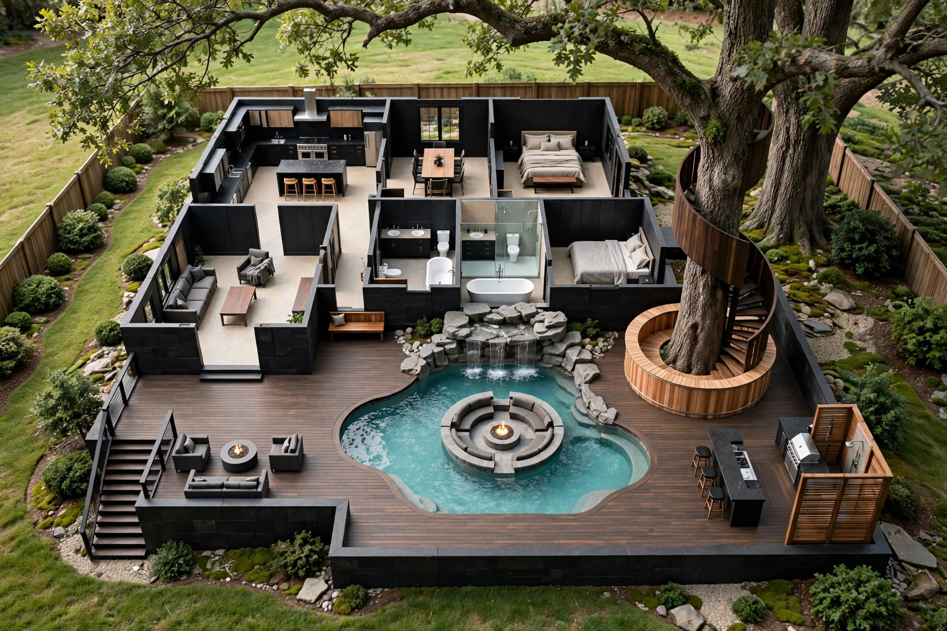 The Ember Isle 3D floor plan — Level 1