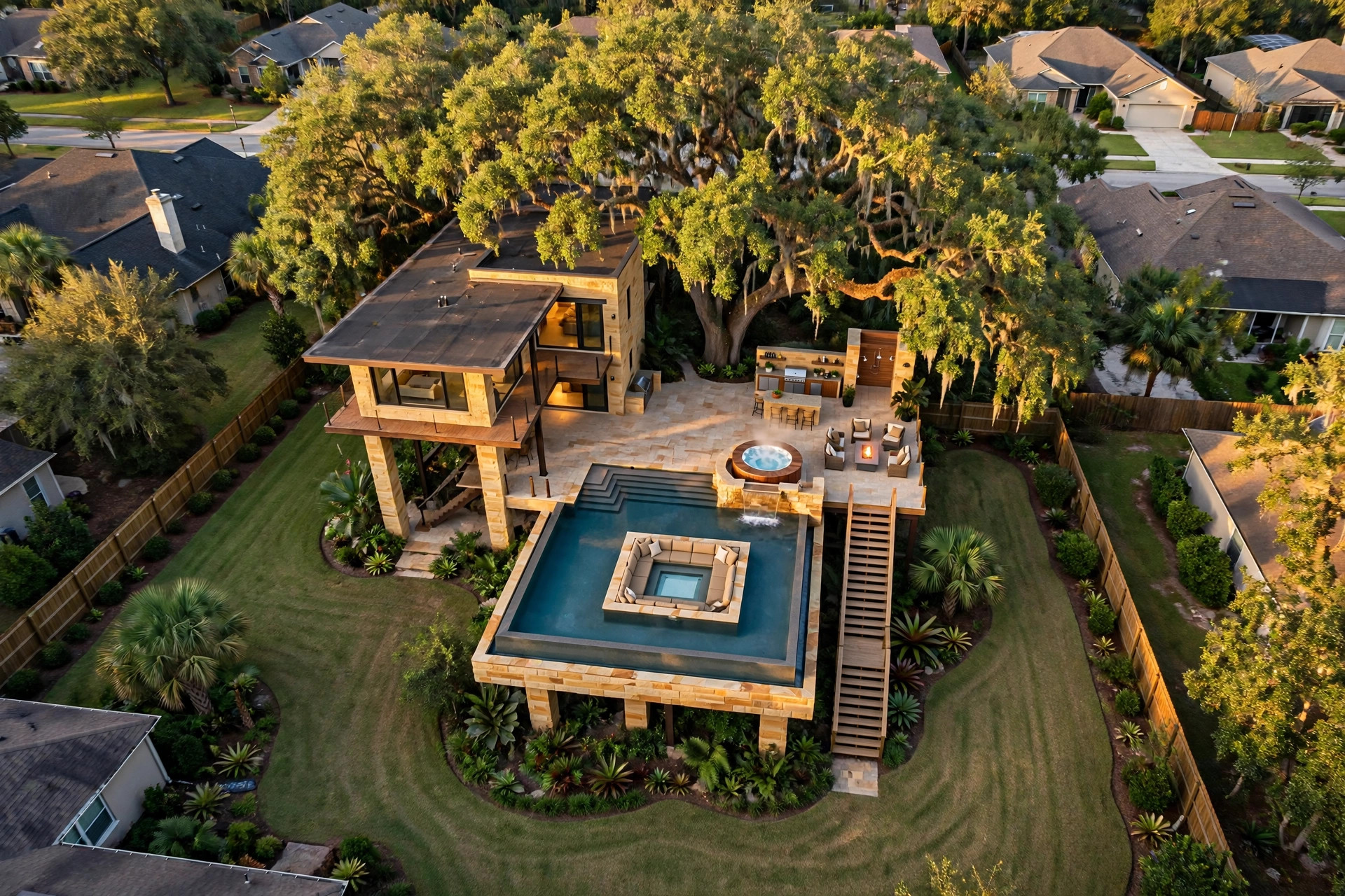 Mirage bird's eye aerial view