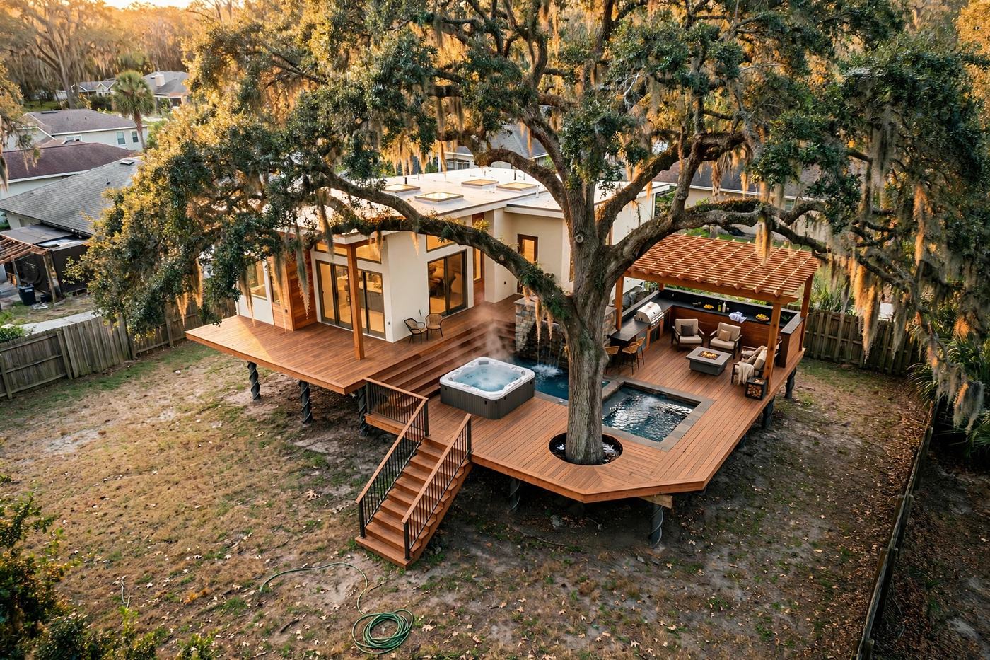 Oasis bird's eye aerial view