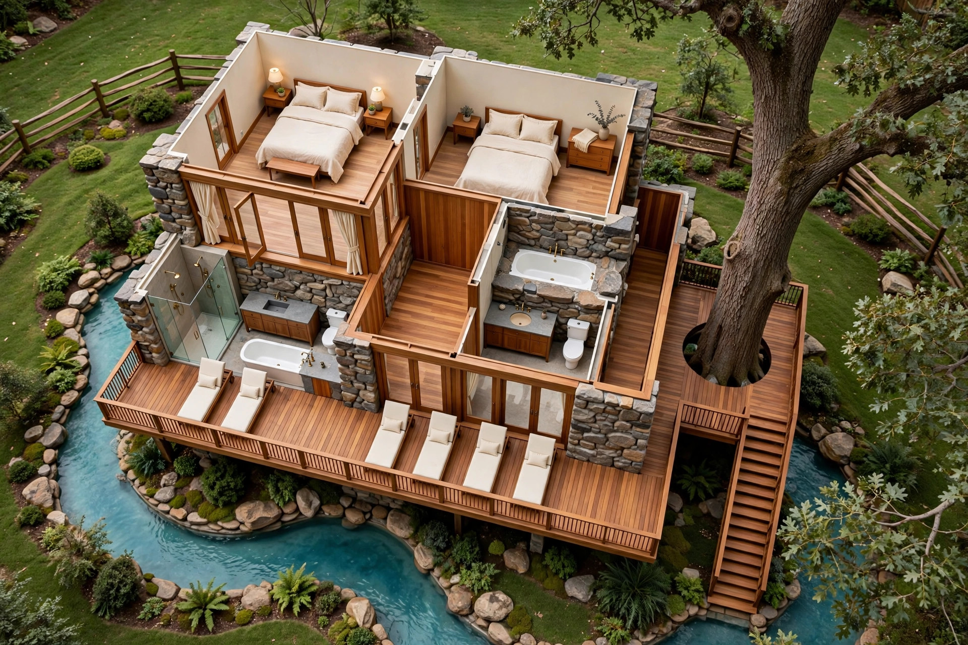 The River Deck 3D floor plan — Level 2