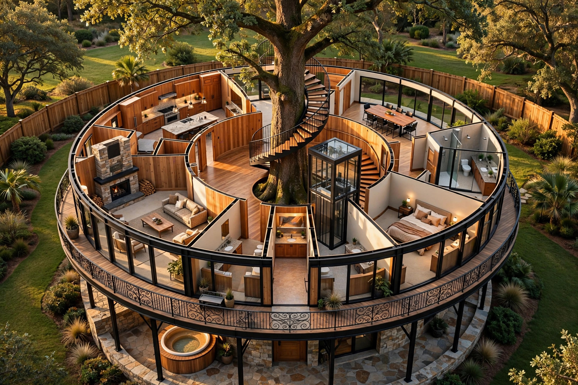 The Canopy Mansion 3D floor plan — Level 1