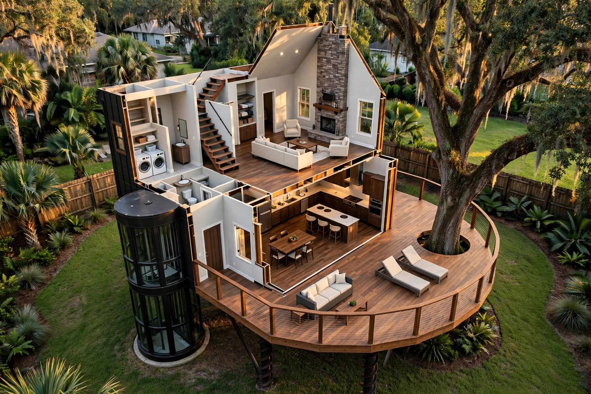 The Manor 3D floor plan — Level 1