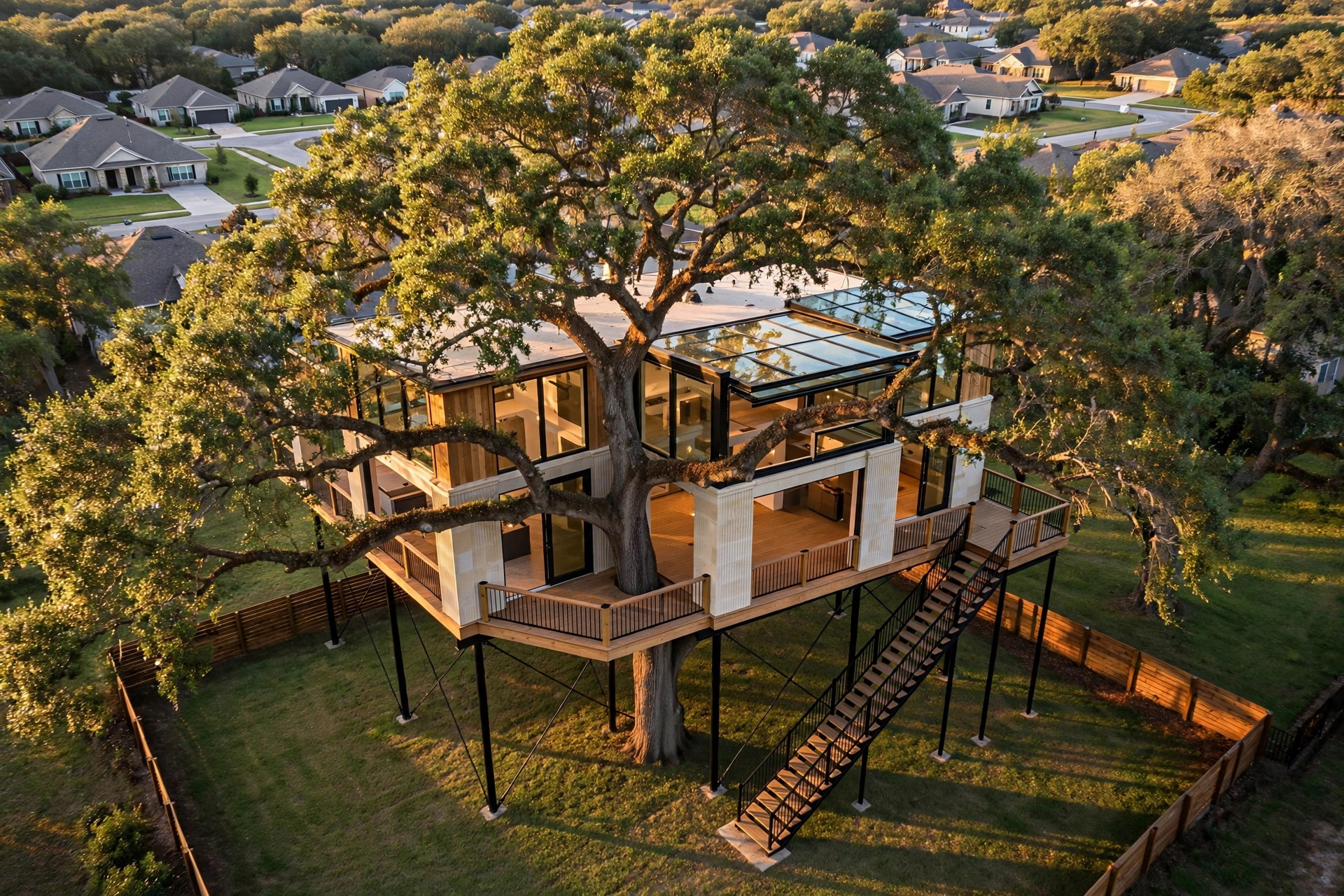Meridian bird's eye aerial view