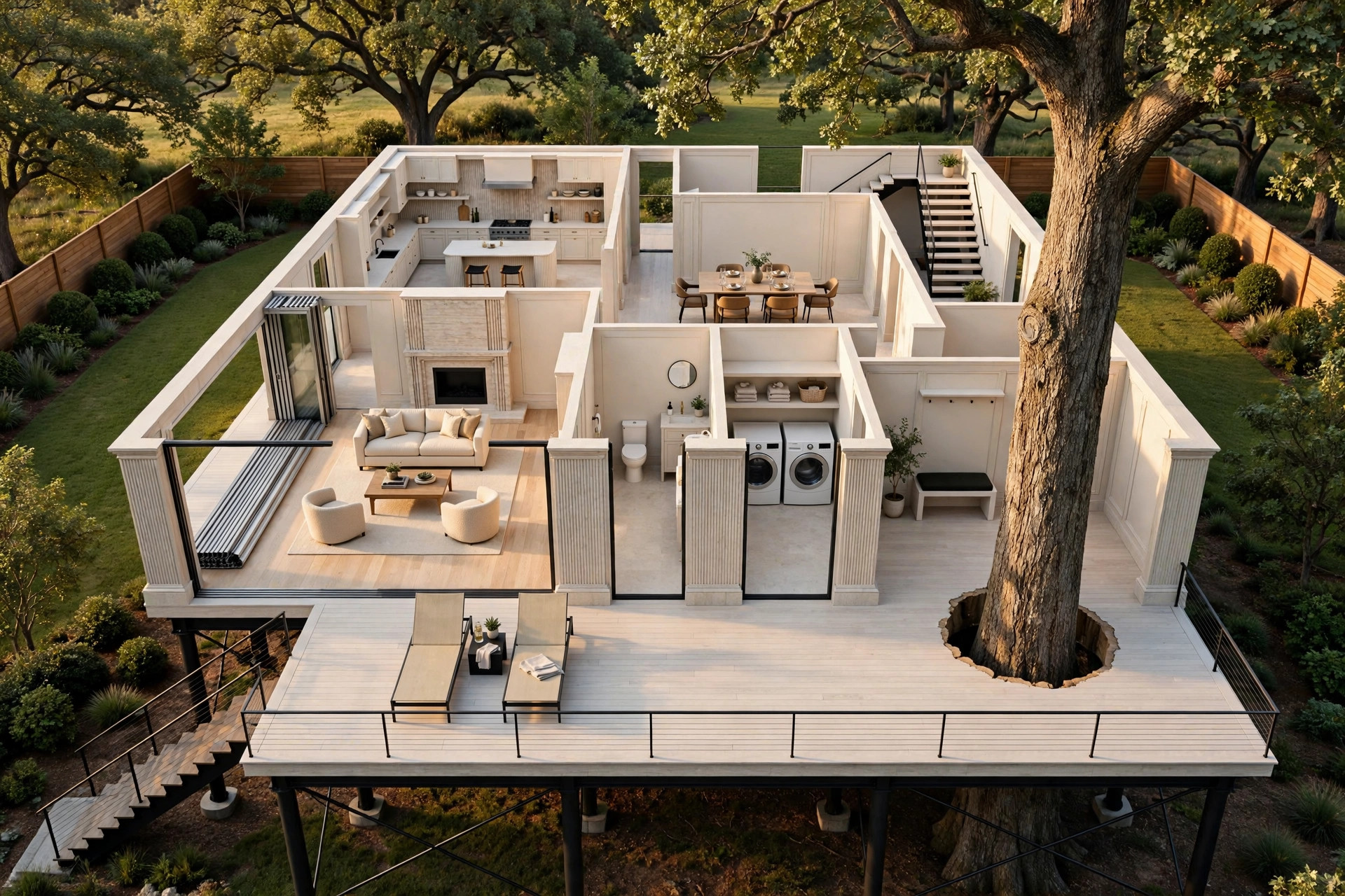 The Meridian 3D floor plan — Level 1