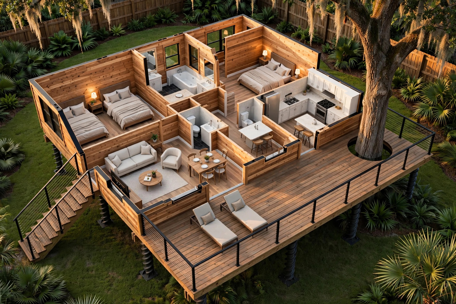 The Family Basic 3D floor plan — Level 1