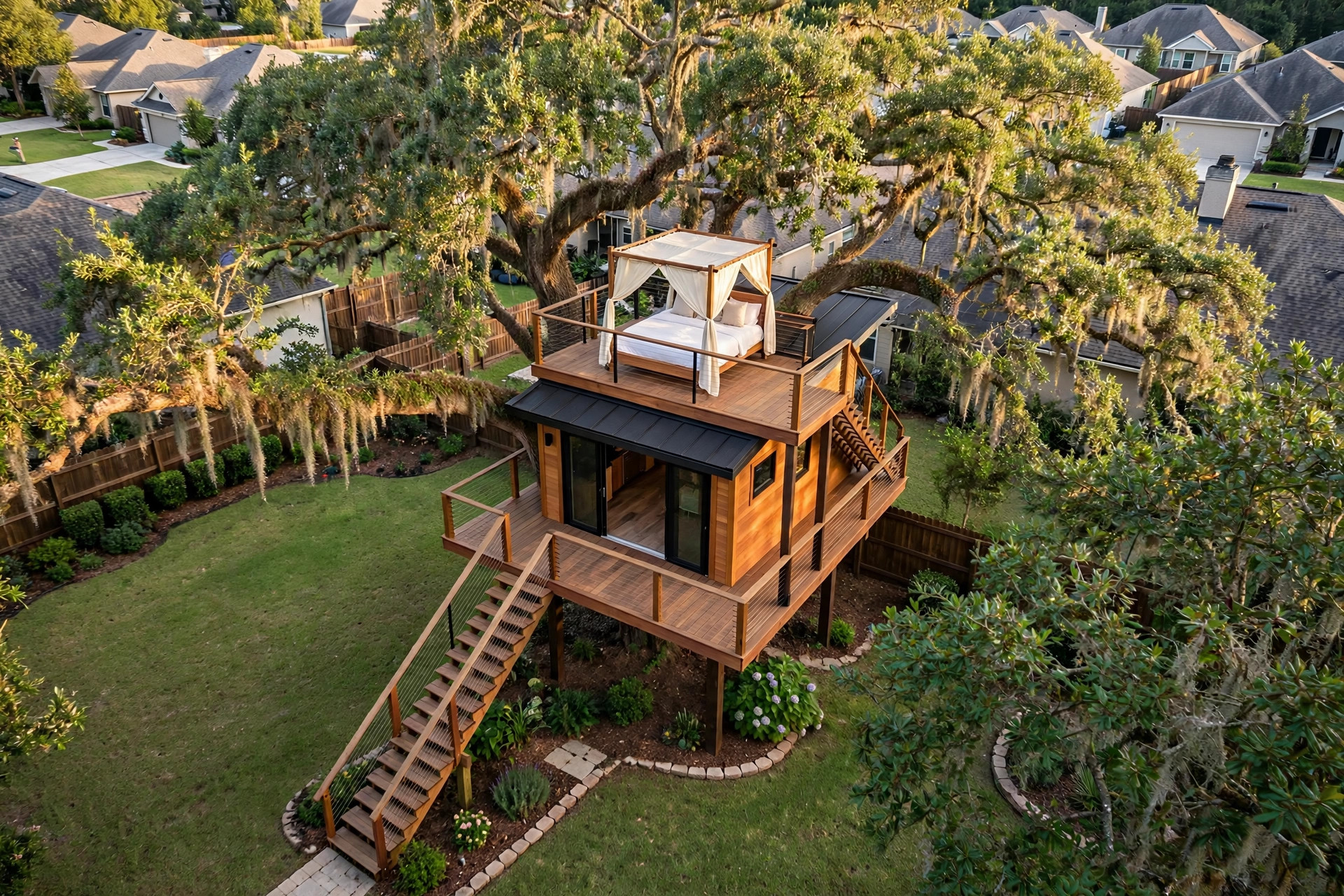 Open Air bird's eye aerial view