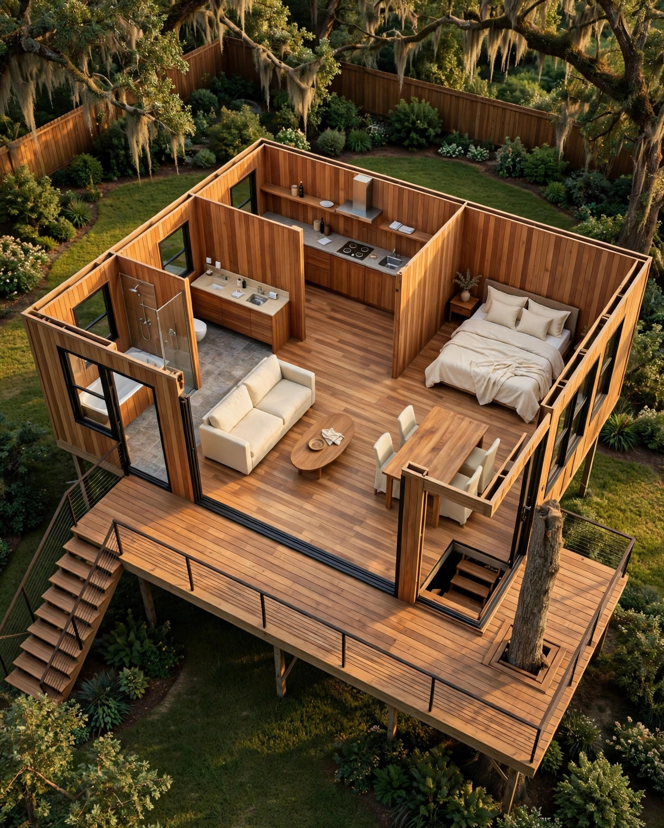 The Open Air 3D floor plan — Level 1