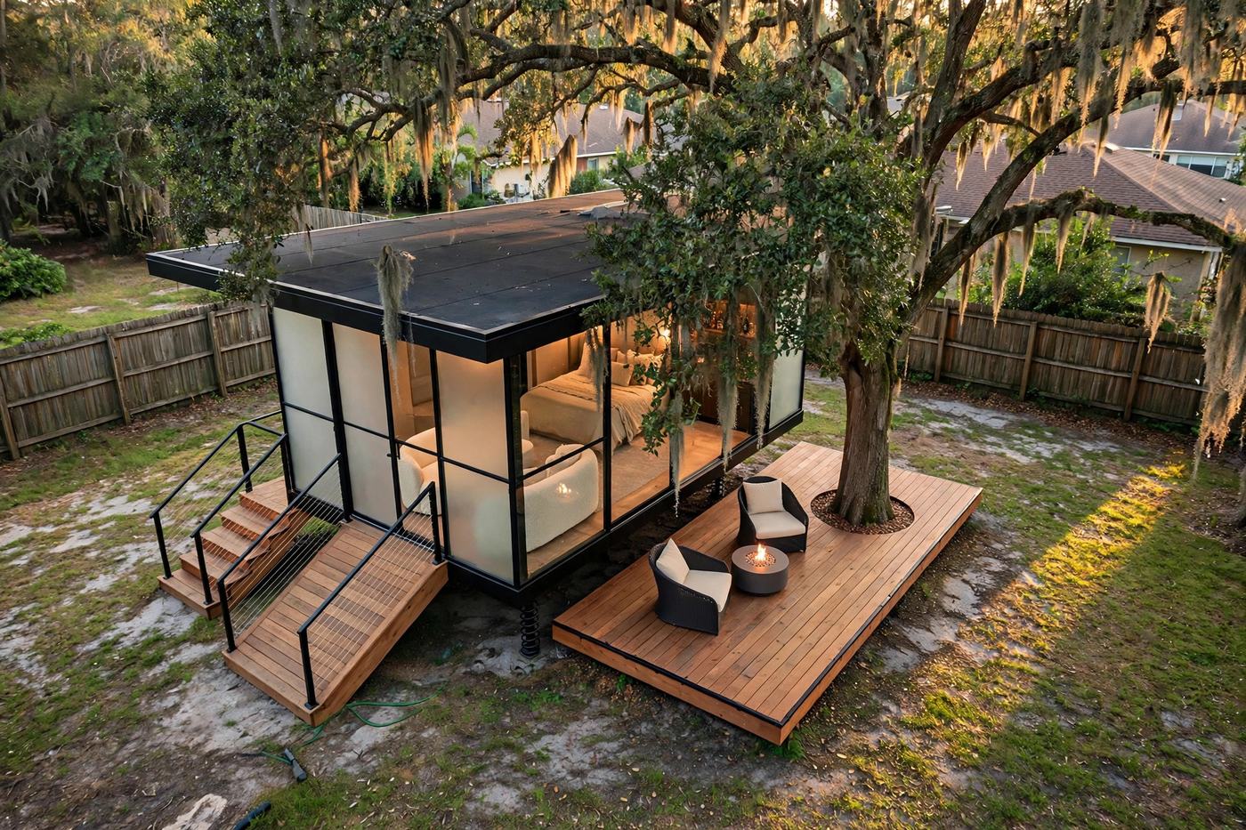 Solo Pod bird's eye aerial view