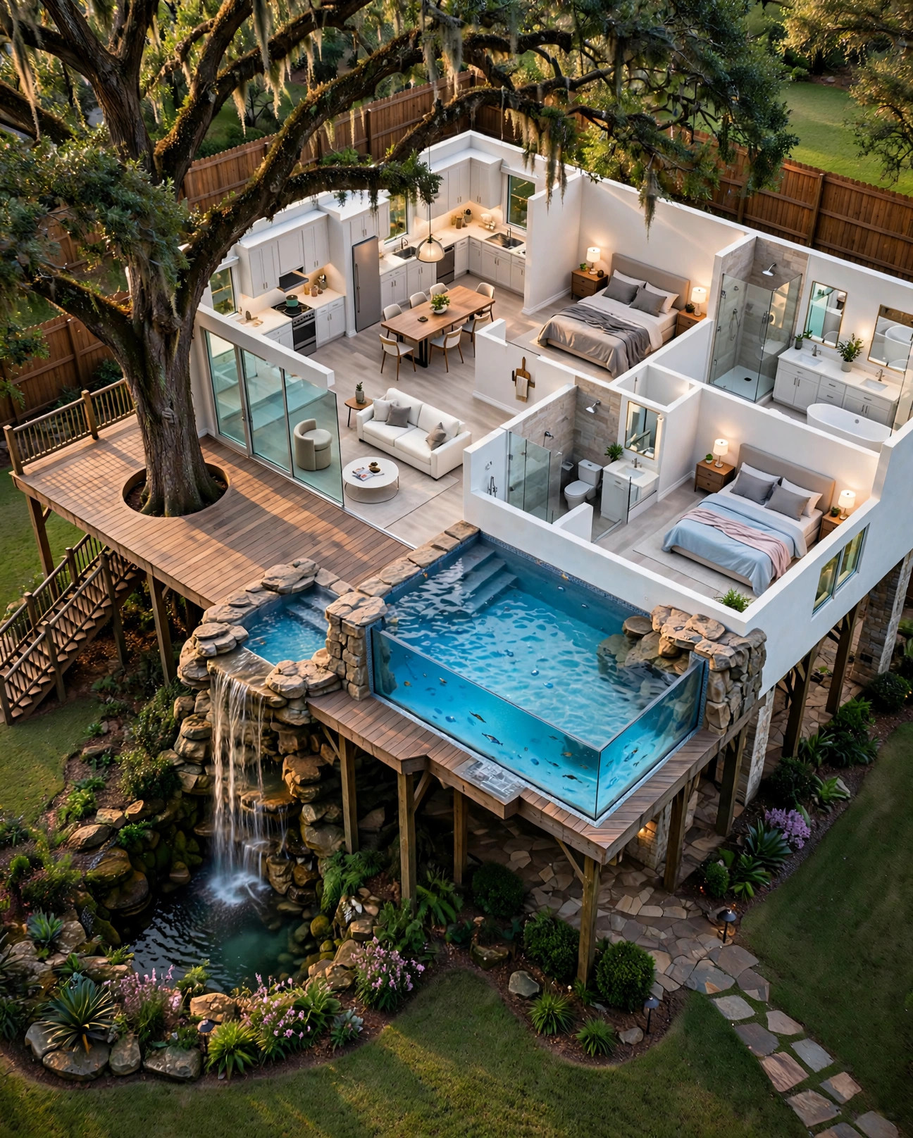 The Aqua Vista 3D floor plan — Level 1