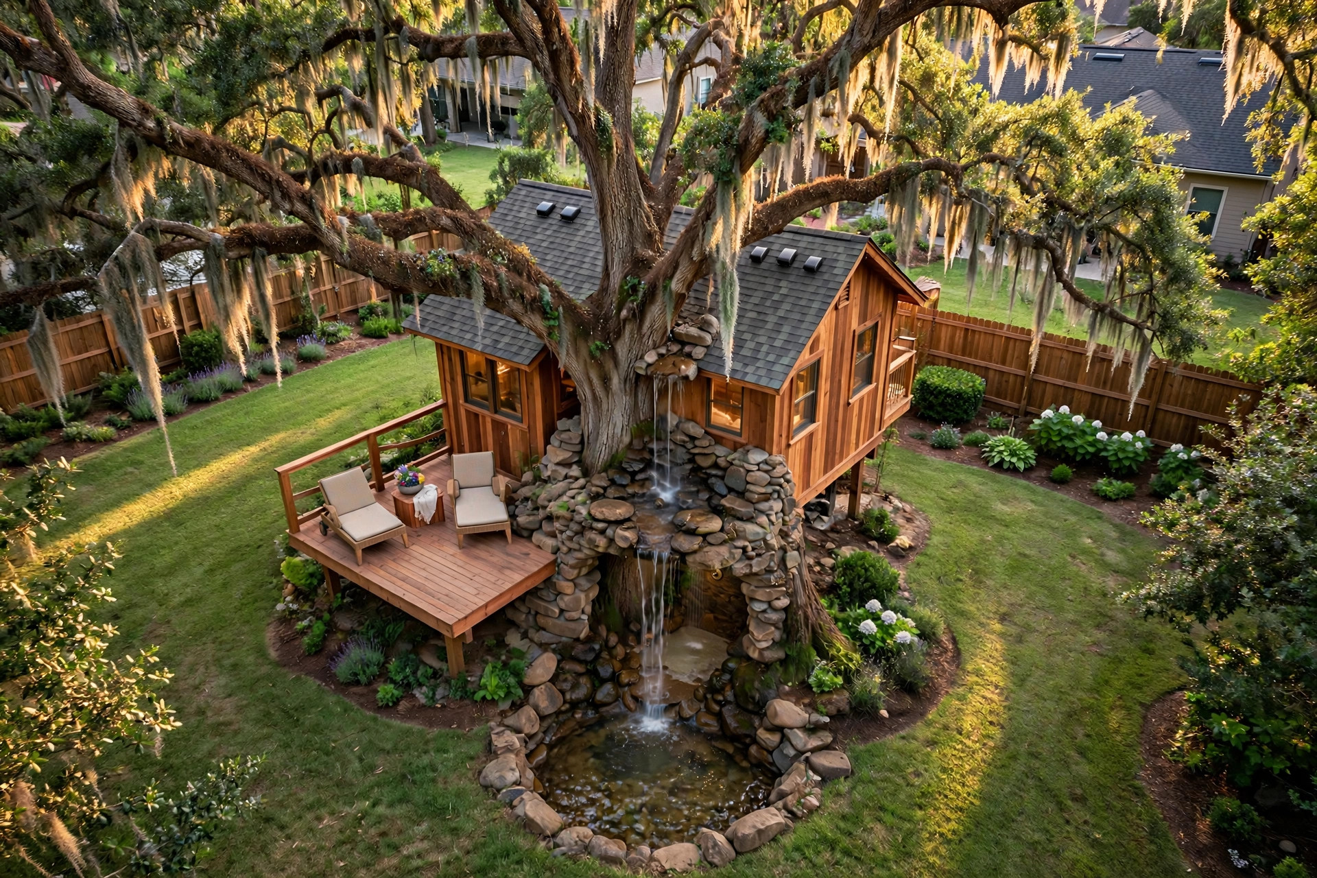Mist House bird's eye aerial view