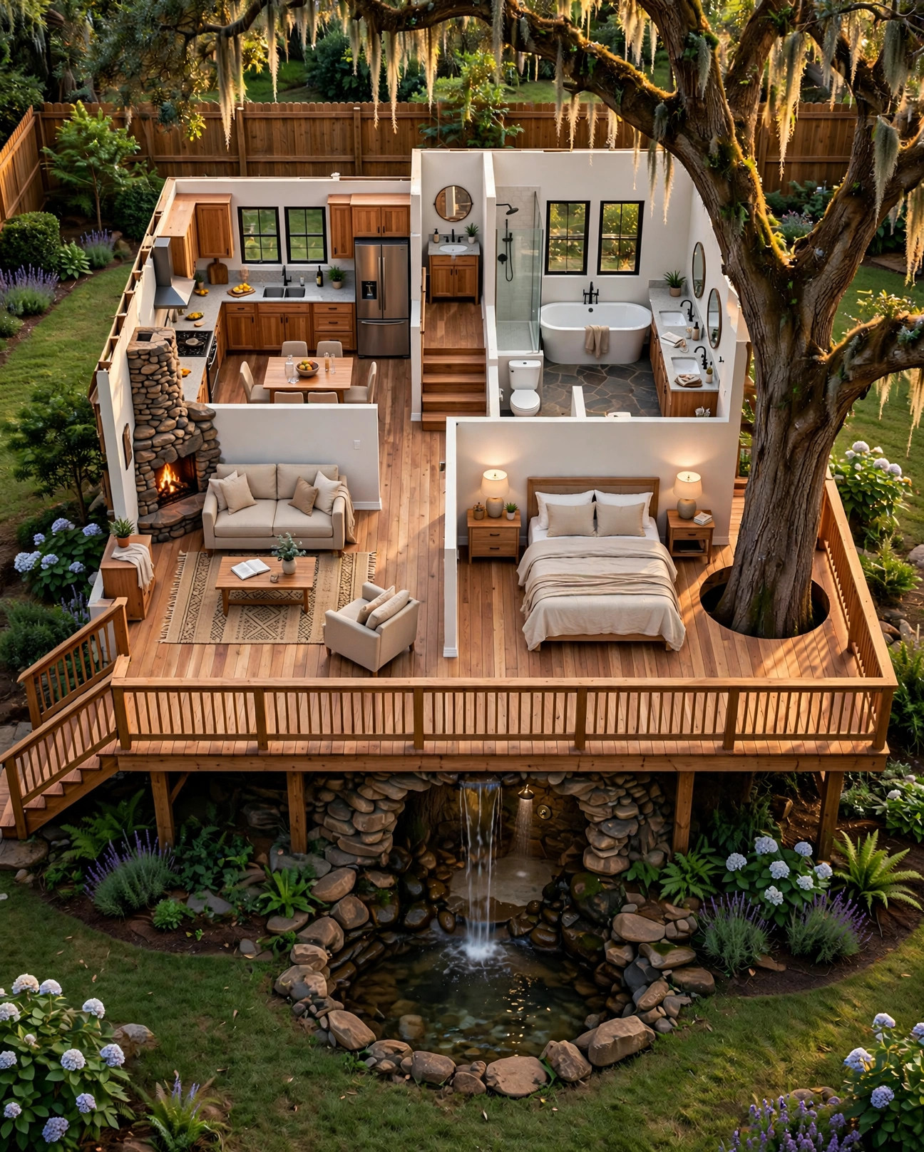 The Mist House 3D floor plan — Level 1