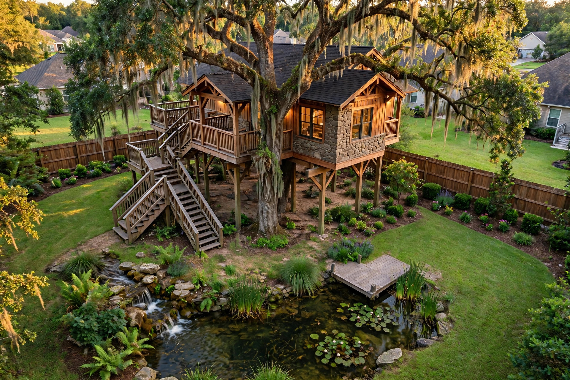 Swim Pond bird's eye aerial view